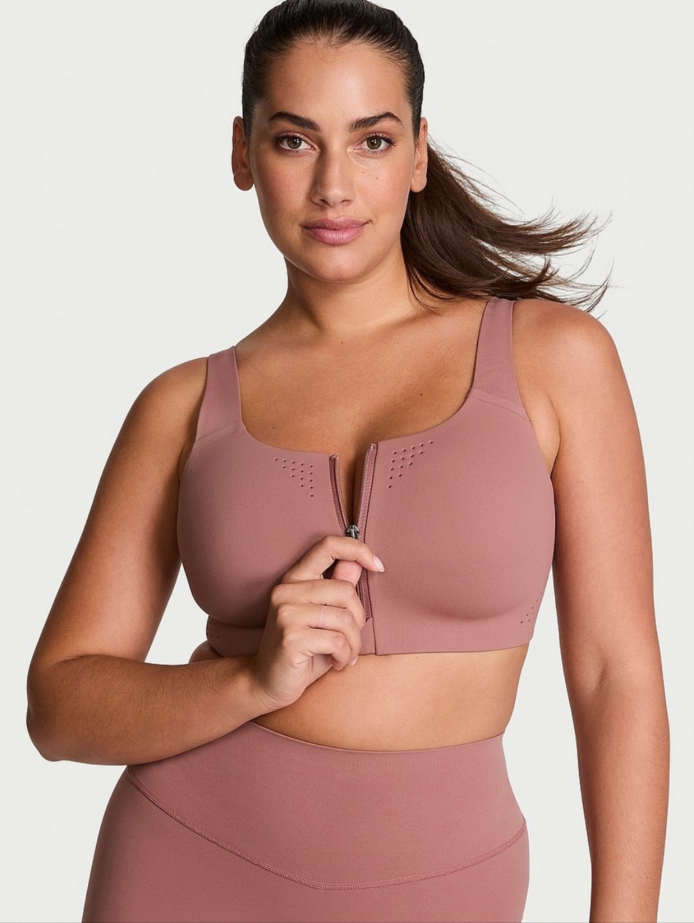 VSX Featherweight Max Front Zip Sport Bra in Vintage Rose NWT Size: 34DDD - Picture 10 of 10